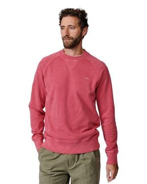 aubi Garsdale Slub Crew Neck Sweatshirt - Red