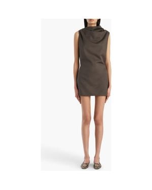 KHAITE Astor Sleeveless Draped Virgin Wool Minidress - Multicolor