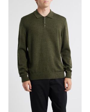 Alex Crane Anchor Merino Wool Polo Sweater - Green