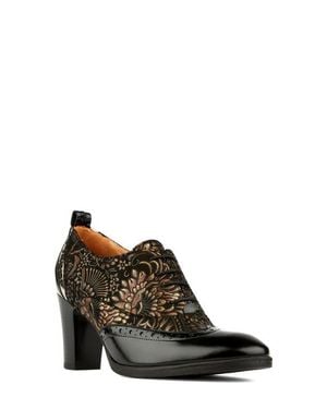 Embassy London USA Casino Block Heel Pump - Brown