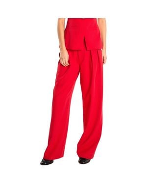 Endless Rose High Waist Wide Leg Pants - Red