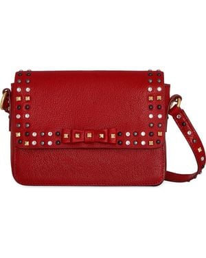 Rebecca Minkoff Bowie Stud Leather Crossbody Bag - Red