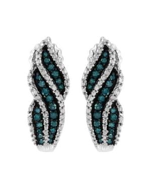Haus of Brilliance Sterling .5 Ct. Tdw Treated Diamond Dangling Stud Earrings - Green