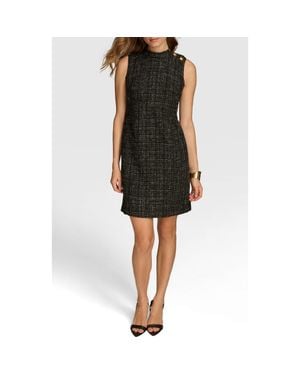 Donna Karan Tweed Sleeveless Sheath Dress - Black