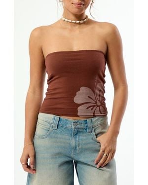 PacSun Hibiscus Tube Top - Blue