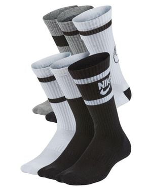 Nike Kids' Assorted 6-Pack Dri-Fit Everyday Cush Crew Socks - Black