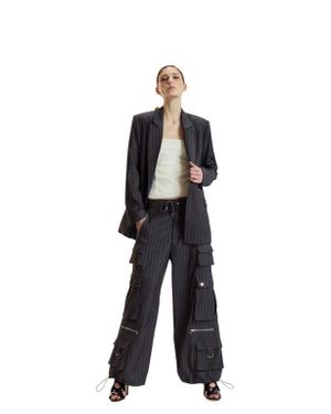 Cynthia Rowley Pinstripe Blazer - Black