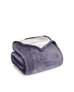 Bare Home Reversible Plush Fleece Blanket - Purple