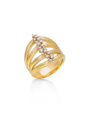 Hueb Diamond Stack Ring - Metallic