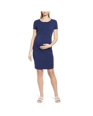 Modern Eternity Maternity Juliet Nursing Dress - Blue