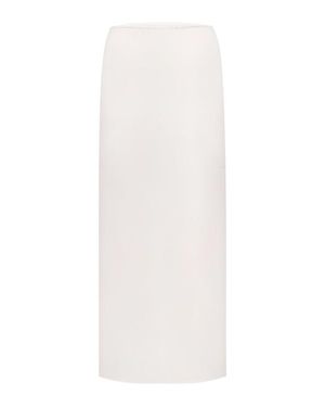 Malva Florea High-Waisted Column Skirt With Side Slit - White