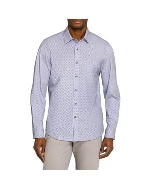 W.r.k. Geo Reworked Button Up Shirt - Blue