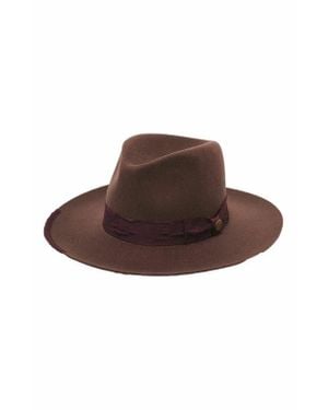 Two Roads Hat Co. Delmar Distressed Felt Fedora - Brown