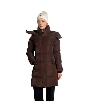 Woodpecker Penguin Long Length Quilted Coat - Brown