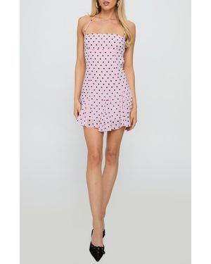 Princess Polly Delamere Polka Dot Halter Minidress - Red