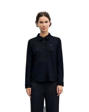 Gerard Darel Bambi Long Sleeve Knit Polo Shirt - Blue