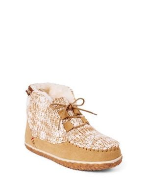 Minnetonka Torrey Faux Fur Lined Slipper Bootie - Natural
