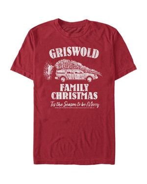 National Lampoon ́s Christmas Va Griswold Distressed Logo Graphic T-Shirt - Red