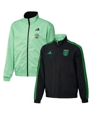adidas Austin Fc 2023 On-Field Anthem Full-Zip Reversible Team Jacket - Green