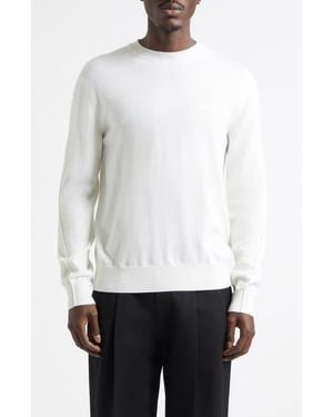 Givenchy Button Tab Cuffs Wool Crewneck Sweater - White