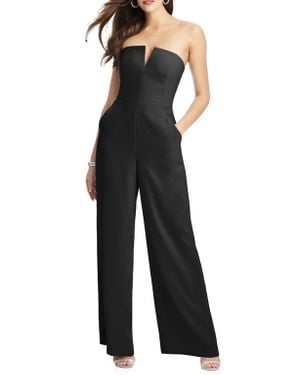 The Dessy Group Strapless Crepe Jumpsuit - Black