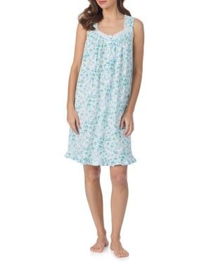 Eileen West Cotton Short Nightgown - Blue