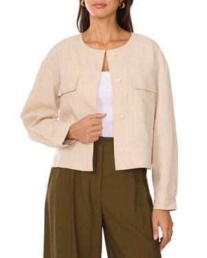 Vince Camuto Collarless Crop Jacket - Natural
