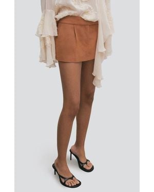 Mango Pleated Miniskirt - Brown