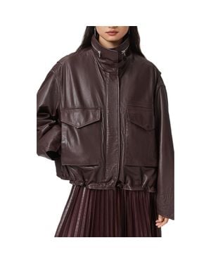 AllSaints Clay Leather Jacket - Brown