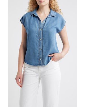 Cloth & Stone Trim Chambray Shirt - Blue