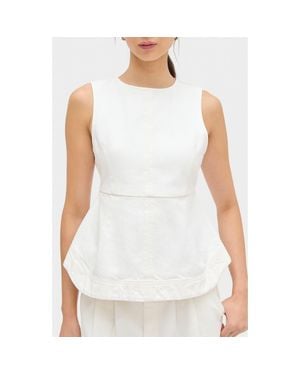 ALIGNE Chlo Sleeveless Organic Cotton Peplum Top - White