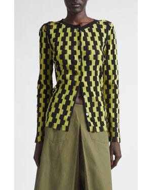Zankov Bowery Open Stitch Cardigan - Green