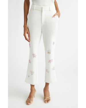 Cinq À Sept Kerry Crystal Studded Crop Pants - White
