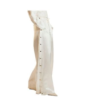 Cynthia Rowley Wide Leg Snap Pants - Natural