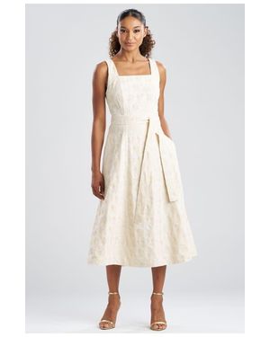 Natori Spiral Embroidery Square Tank Dress - Natural