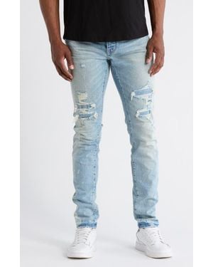 Purple Brand P001 Reflective Paint Repair Skinny Jeans in Black