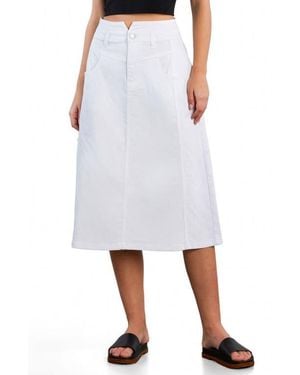 Wash Lab Denim Penelope Denim Midi Skirt - White