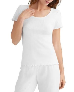 Tommy John Pointelle Rib Lounge T-Shirt - White
