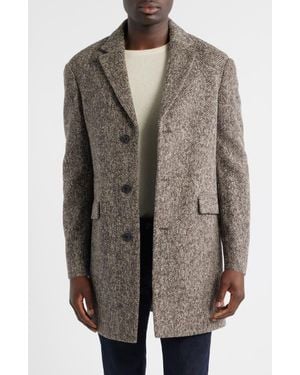 Cardinal Of Canada Sherwood Wool & Alpaca Blend Herringbone Topcoat - Brown