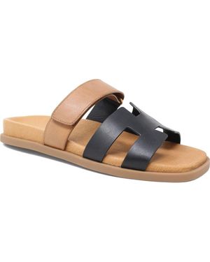 DJANGO & JULIETTE Nodette Flat Sandal Slide - Blue