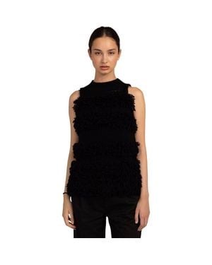 GOBI Mongolian Cashmere Loop-Stitch Cashmere Vest - Black