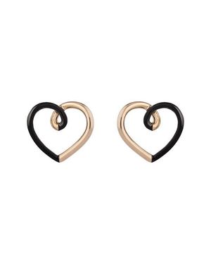 Bea Bongiasca Two-Tone Heart Earrings - White