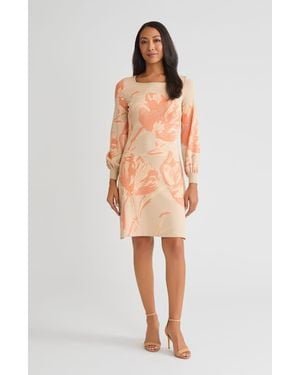 Misook Floral A-Line Burnout Soft Knit Dress - Multicolor
