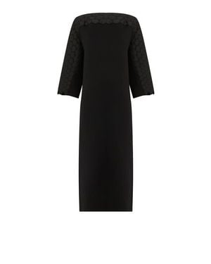 eem Quilted Embroidered Dress - Black