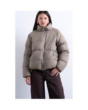 TOPSHOP Puffer Bomber Jacket - Gray