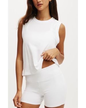 Cotton On Active Rib Muscle Tank - White