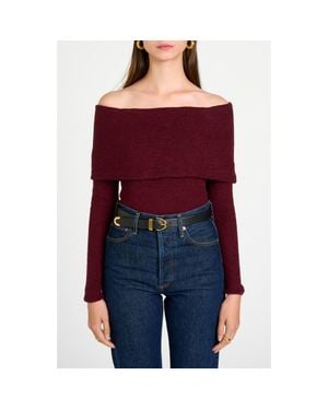 Wayf Morgan Off The Shoulder Sweater - Red