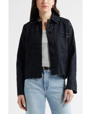 Caslon Eyelet Lace Jacket - Black