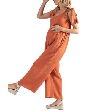 Cache Coeur Canyon Maternity And Nursing Jumpsuit - Orange
