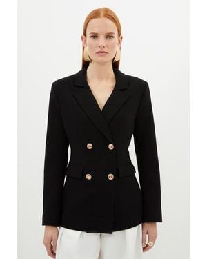 Karen Millen Tailored Double Breasted Blazer - Black